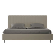 BS COM Letto matrimoniale king size contenitore imbottito 180x190 similpelle cappuccino
