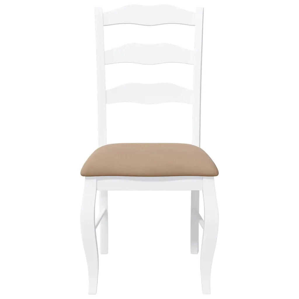 Sedie da Pranzo con Cuscini 2 pz | Sedie da cucina Bianco Legno Massello di Hevea