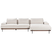 Divano angolare sinistro in tessuto Beige Tessuto Gambe in metallo 3 posti Stile minimalista