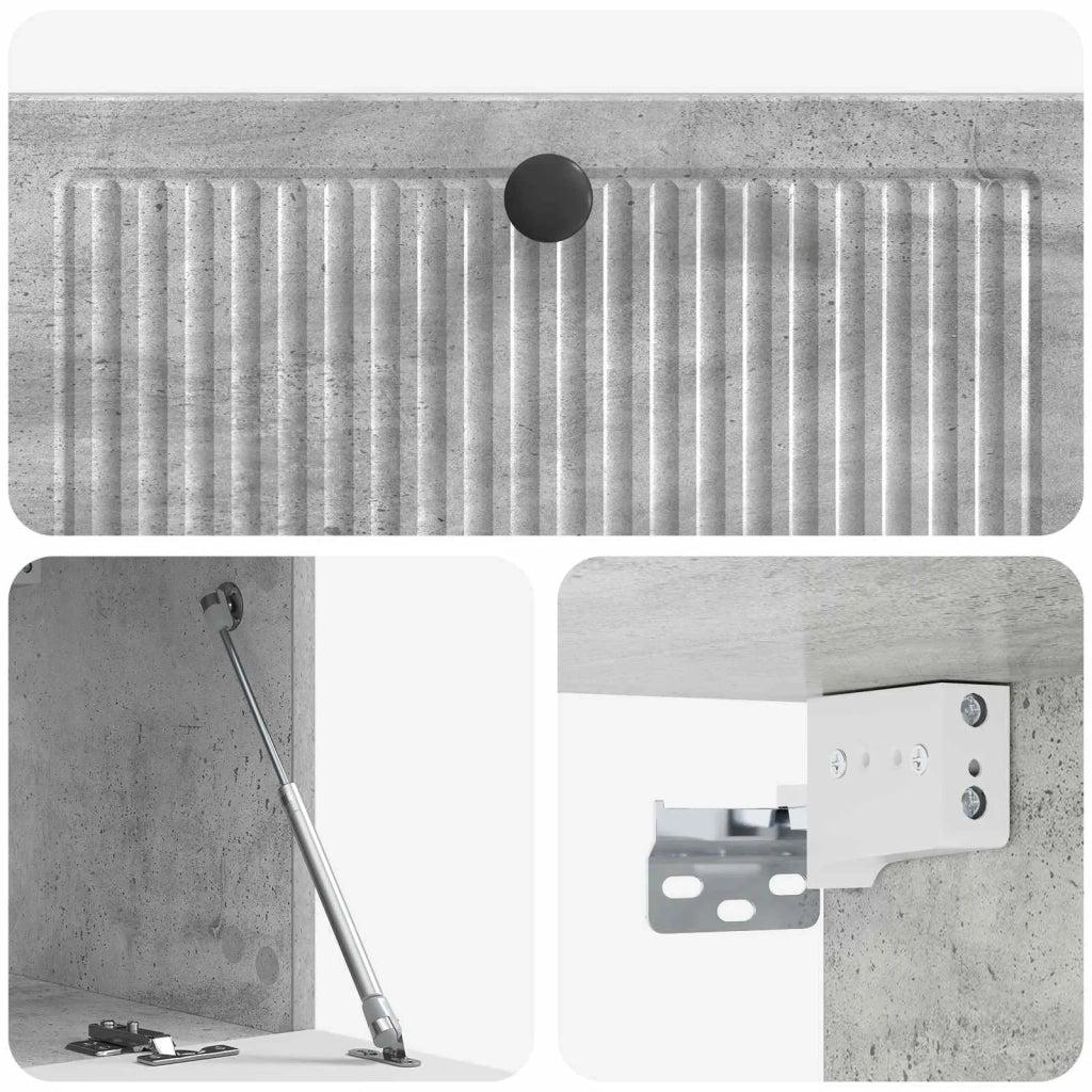 Mobile Porta TV da Muro-Credenza per TV sospesa Grigio Cemento 78,5 x 31 x 30 cm 312489