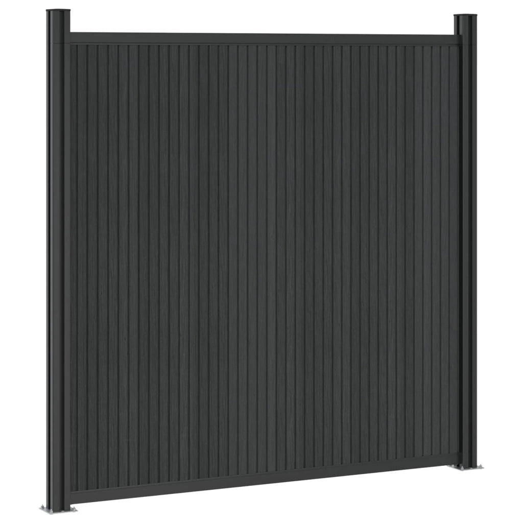 Pannello di Recinzione 5 pz 880 x 186,5 cm WPC e Alluminio Nero 3429487