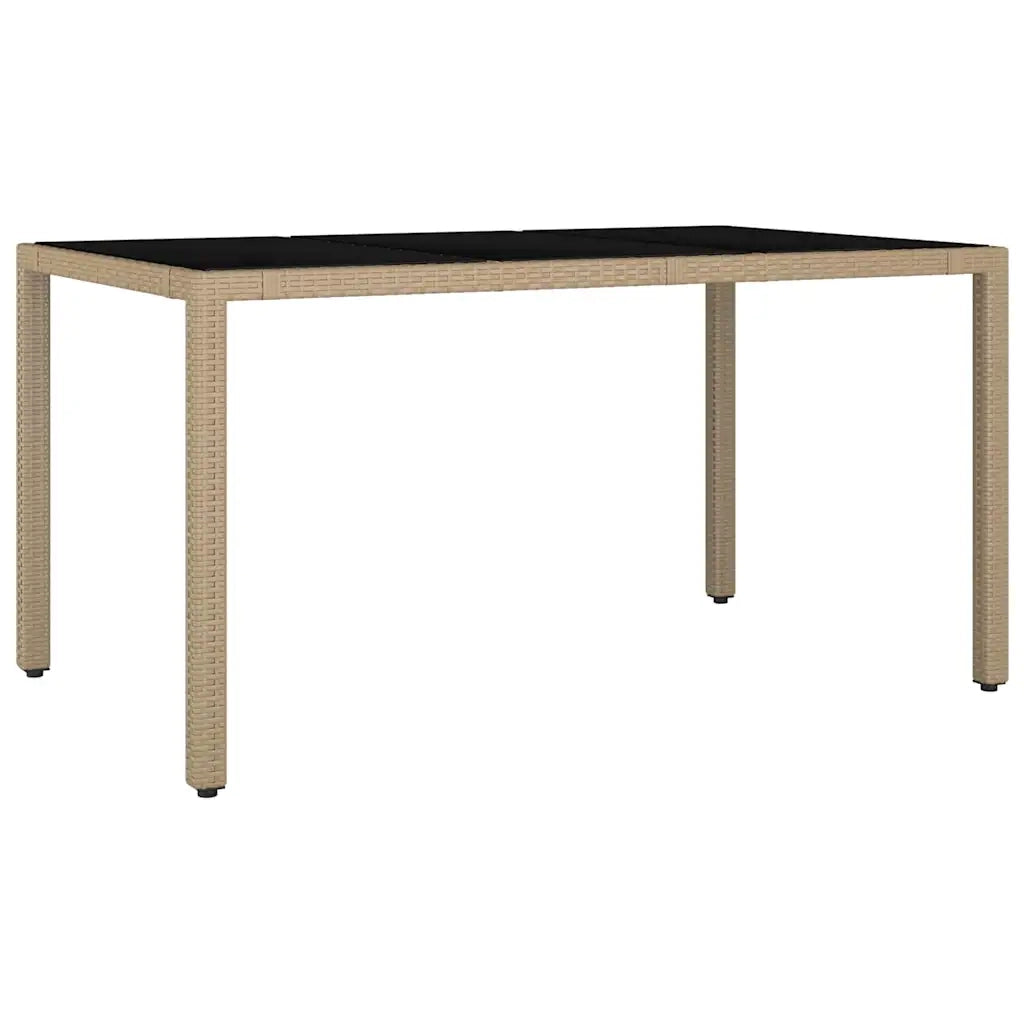 Set da Pranzo per Giardino 5 pcs Beige polyrattan
