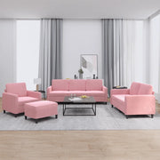 Set di Divani 4 pz Rosa in Velluto 3201947