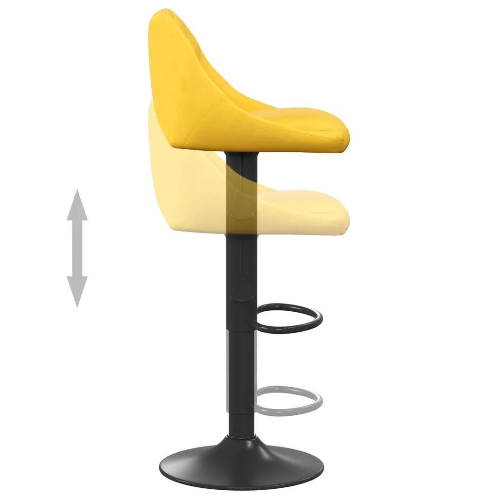 Sgabello da Bar Giallo Senape in Velluto 335345