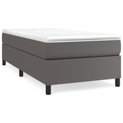 Letto singolo | Letto per adulti | Giroletto a Molle con Materasso Grigio 90x190 cm in Similpelle