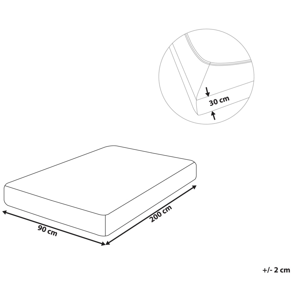 Lenzuolo con angoli cotone grigio chiaro 90 x 200 cm con bordi elastici modello classico a tinta unita camera da letto classica