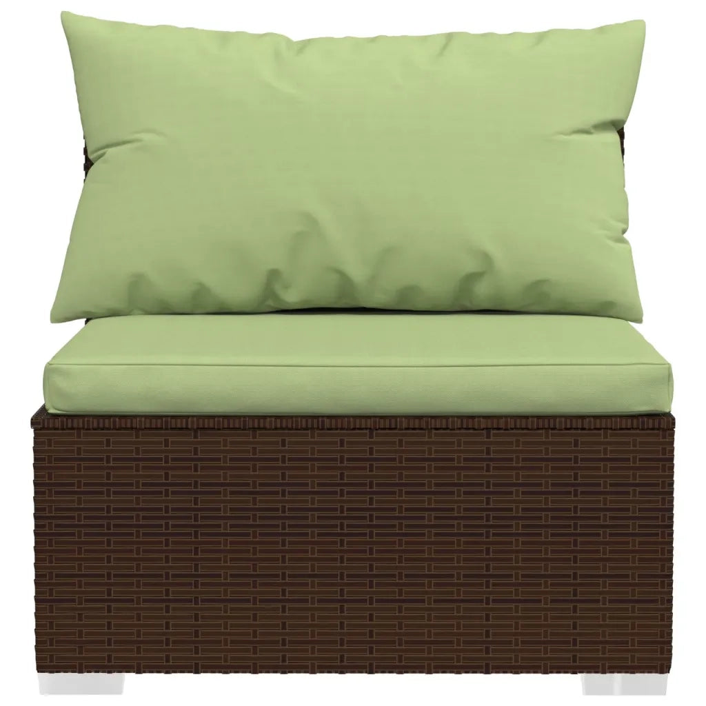 Set Divani da Giardino 6 pz con Cuscini in Polyrattan Marrone 3101940