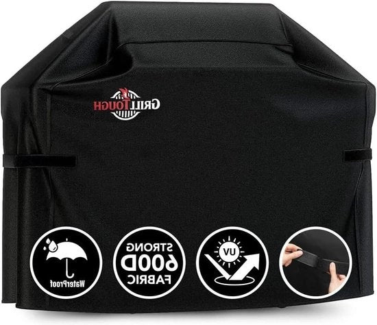 Scopa barbecue 137 cm Resistente all'acqua e UV con cinghie regolabili - adatto per Genesis, Charbroil - nero