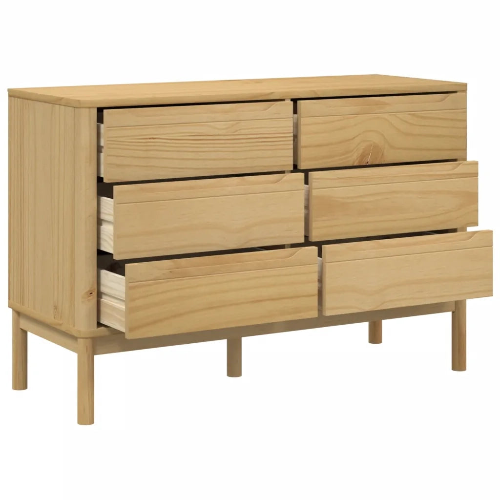 Cassettiera FLORO Marrone Cera in Legno Masselo di Pino 374011