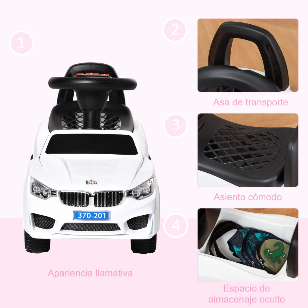 Correpasillos Bambini con Faro Musica e Volante ¨C Zephmum ¨C Bianco