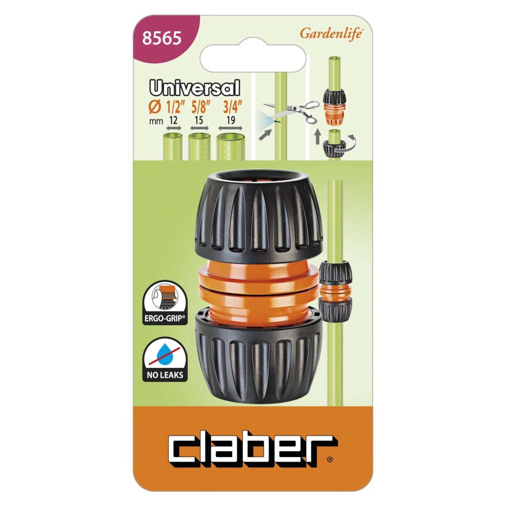 RACCORDO RIPARATORE UNIVERSAL ERGOGRIP 1/2 - 5/8 - 3/4- - in blister 8565 - 5 blister CLABER