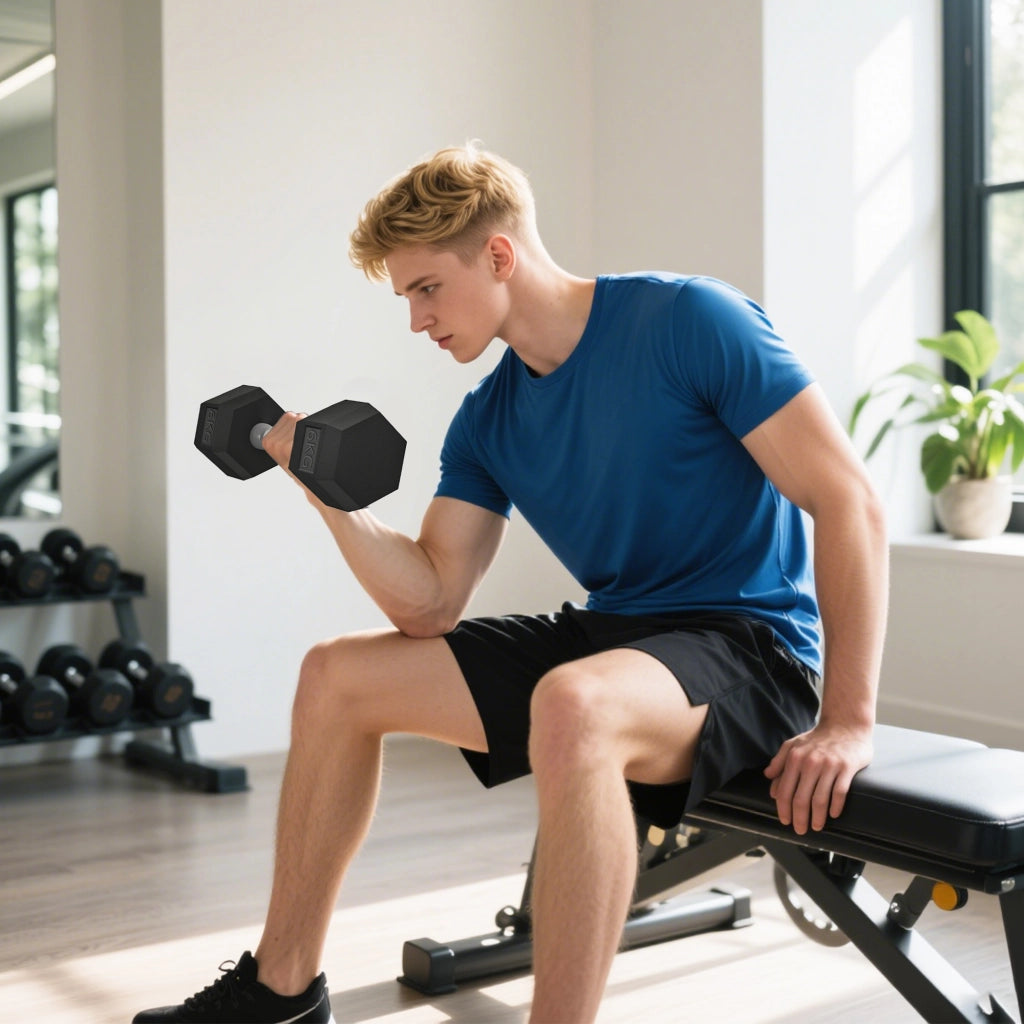 Manubri Esagonali Set 2 Pezzi ¨C Xylo ¨C Ghisa con Impugnatura Zigrinata 2x6kg