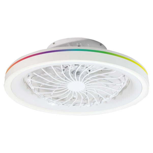 Ventilatore Plafoniera LED Zephir ZVP3 RGB+CCT 40W Dimmerabile con Telecomando, Motore DC e Funzione Reverse