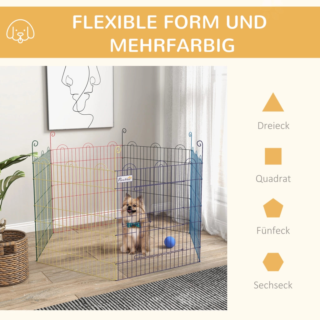 Recinzione per Cani Modulare ¨C zephmum ¨C Multicolore, Metallo, 120x60 cm
