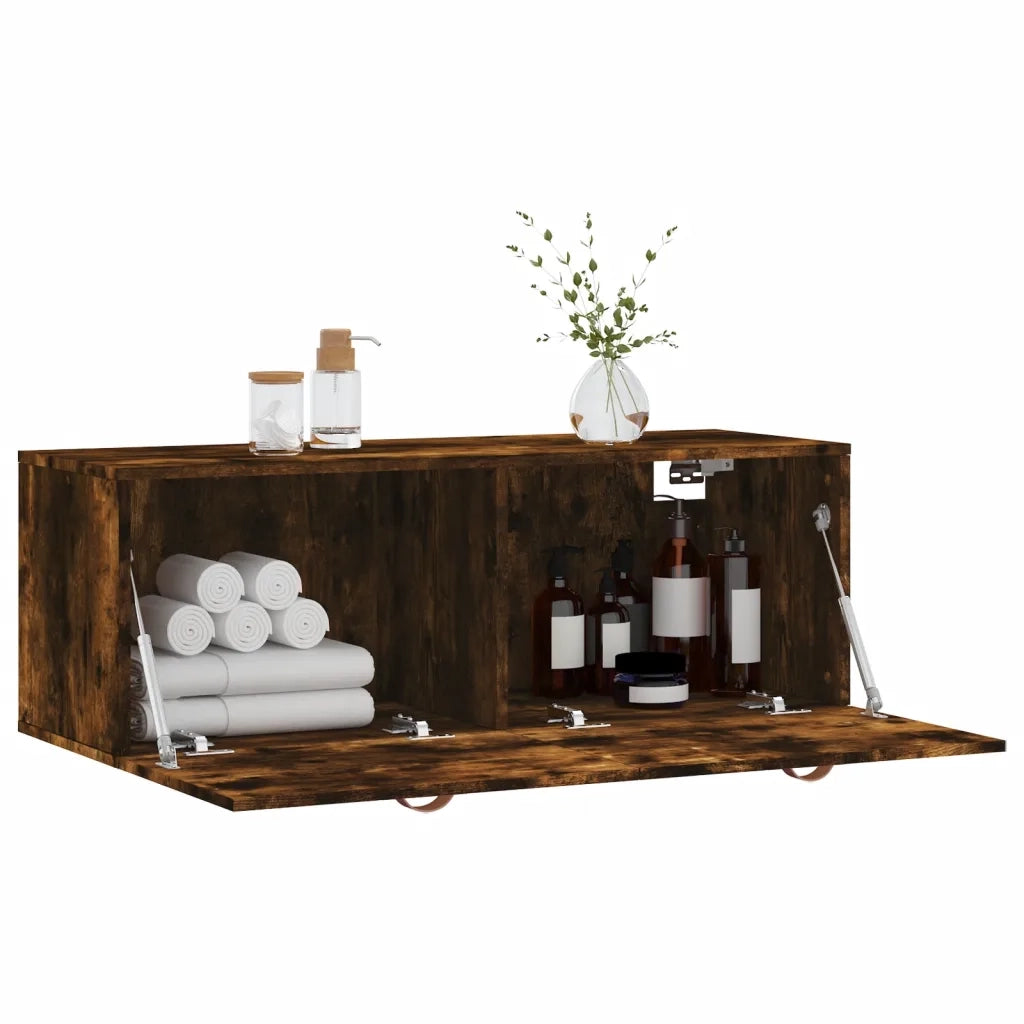 Mobile a Parete Rovere Fumo 100x36,5x35 cm in Legno Multistrato 830113