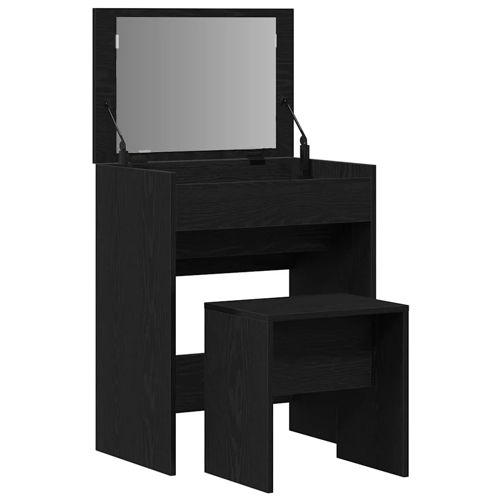 Tavolo da Trucco Rovere nero 60 x 40 x 75 cm Legno multistrato 868872