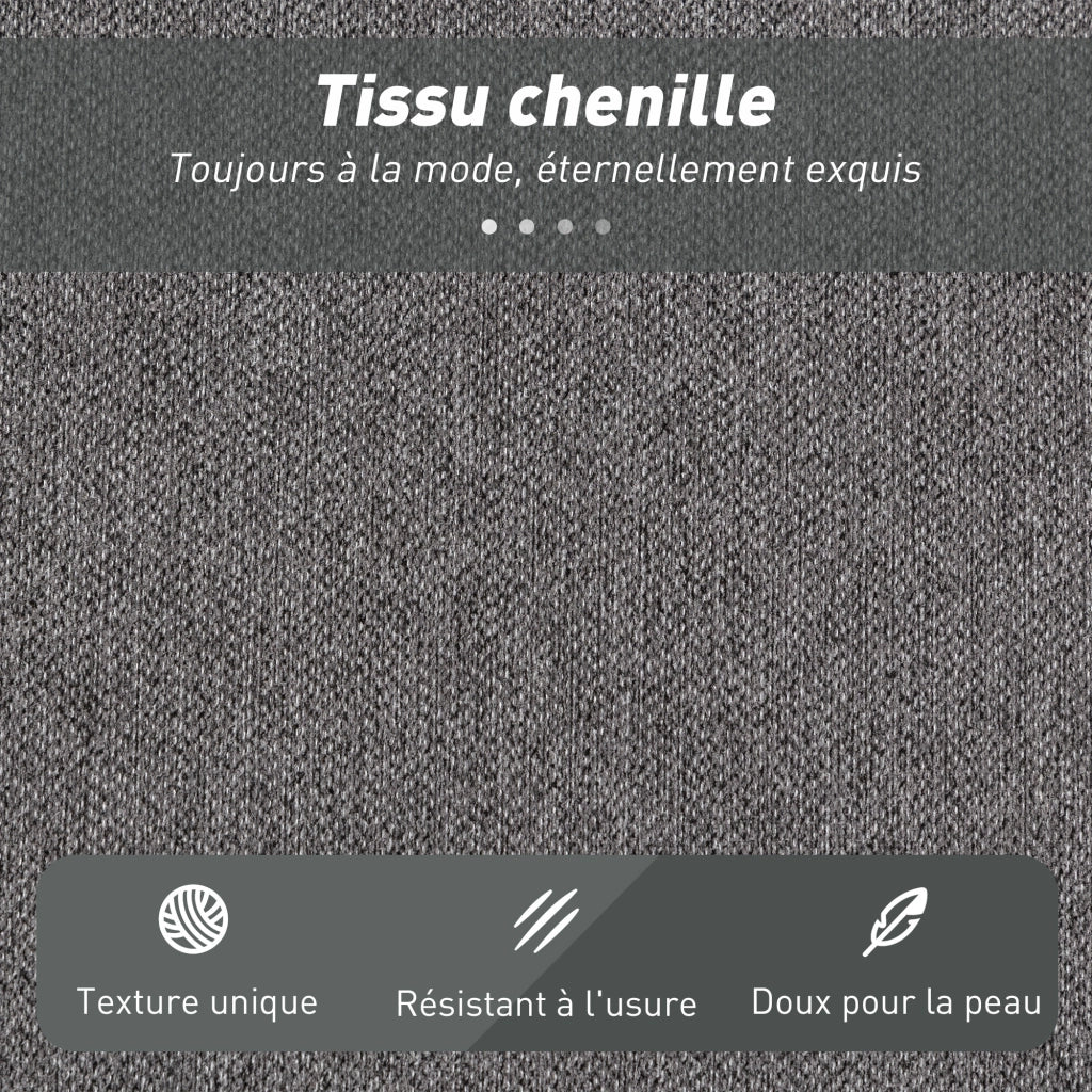 Divano letto 2 posti in chenille ¨C Zephmum ¨C Grigio