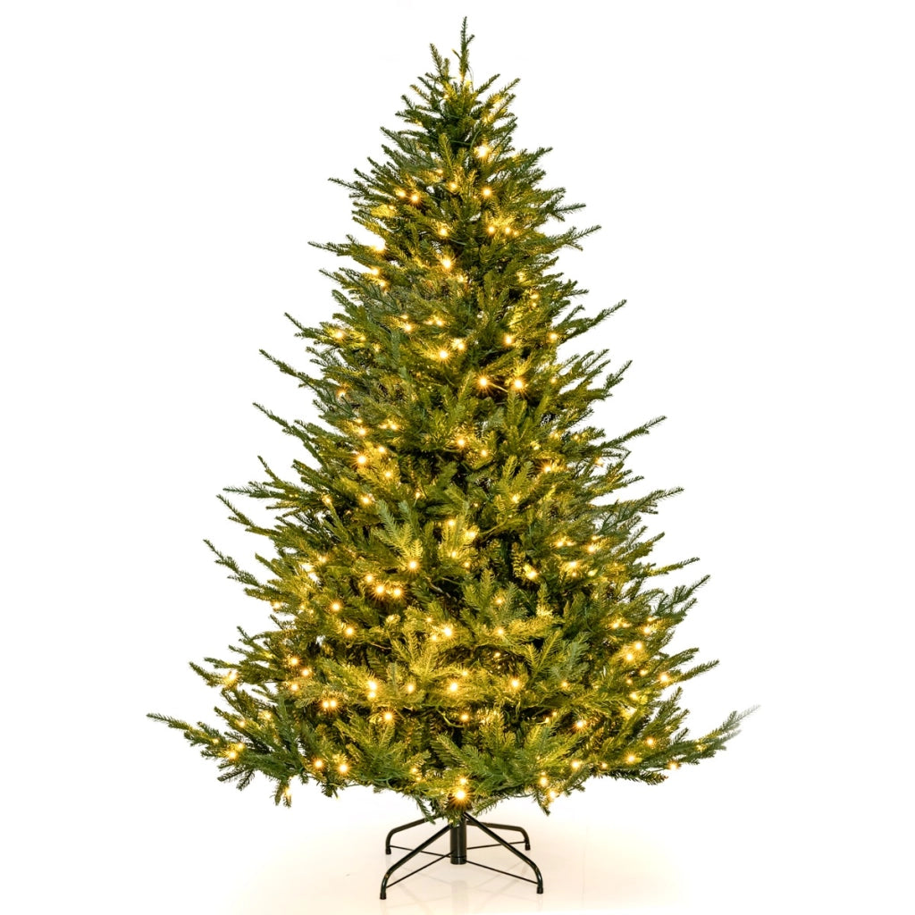 Albero di Natale artificiale da 183cm con 788 punte di ramo 280 luci LED, Albero per decorazioni natalizie