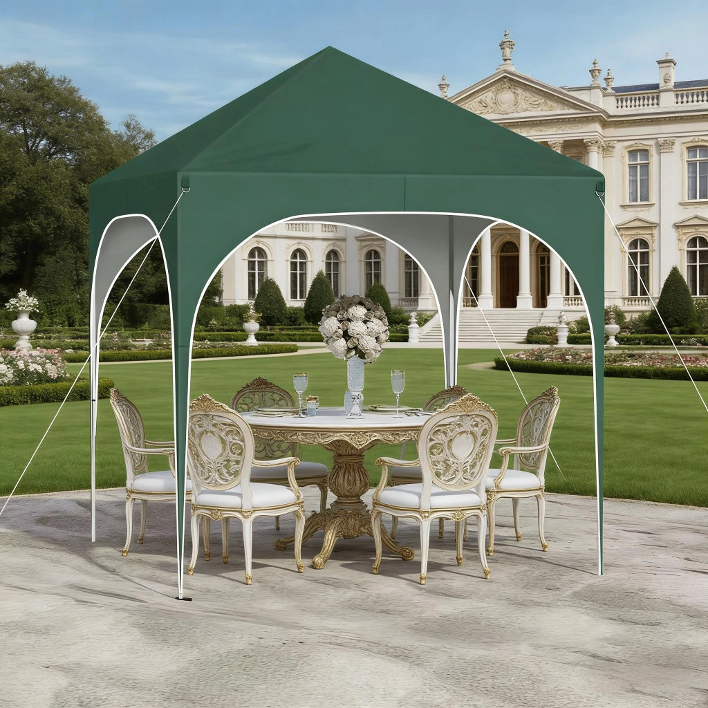 Gazebo pieghevole da giardino 2x2 m verde con 4 pareti laterali removibili e altezza regolabile