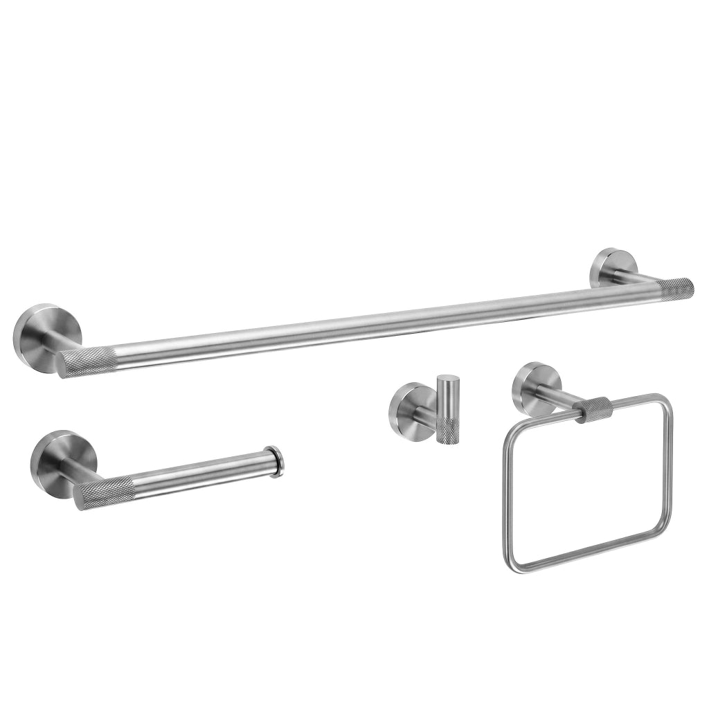 Set Accessori Da Bagno Grid Brush Nickel 4 Pezzi
