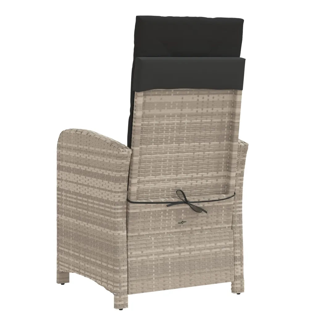 Sedie Reclinabili Giardino 2 pz | Sedie da Esterno Cuscini Grigio Chiaro Polyrattan