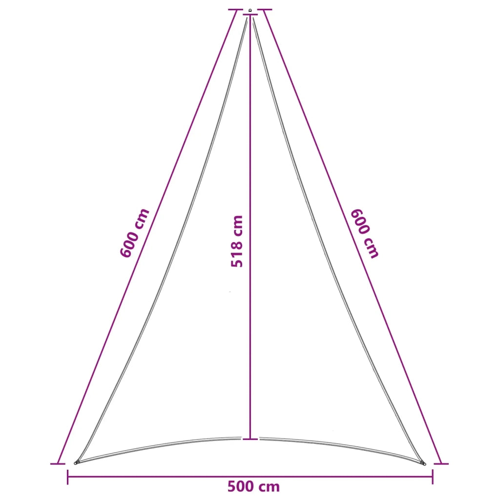 Telo Ombra-Vela Ombreggiante-Parasole a Vela 5 x 6 x 6 m HDPE 674815