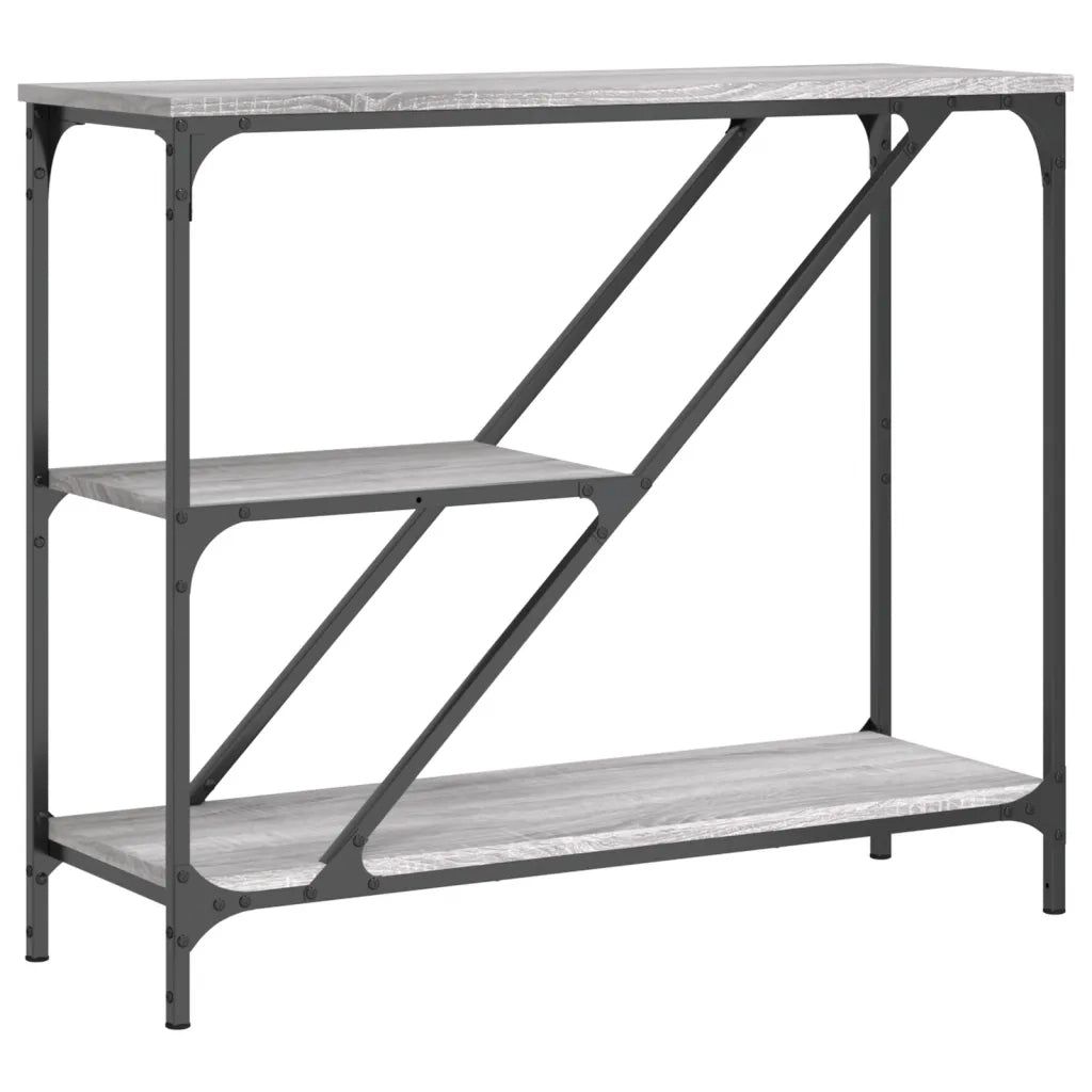 Tavolino Consolle Grigio Sonoma 88,5x30x75 cm Legno Multistrato 835482