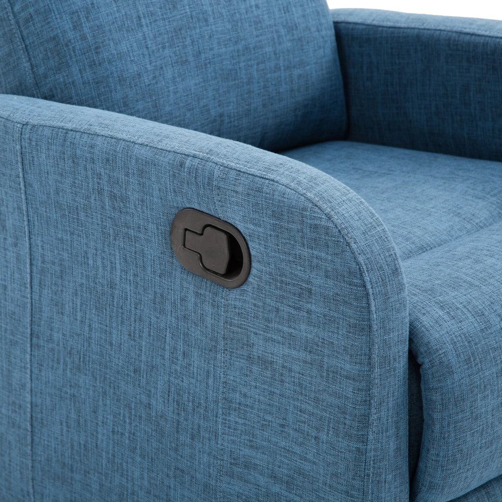 Poltrona Relax Reclinabile Manuale con Poggiapiedi ¨C Zephmum ¨C Tessuto Blu 67x83x107cm