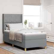 Letto a molle con testiera Grigio chiaro 100 x 200 cm Tessuto 3343742