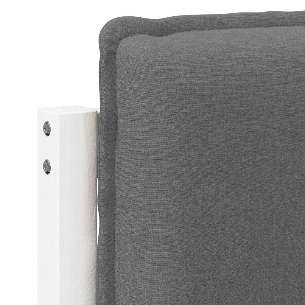 Testiera | Testata imbottita Bianco e grigio chiaro 150 cm Pino massello