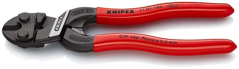Knipex 71 01 160 CoBolt S Tronchesi a Doppia Leva 160 mm con Testa Compatta per Elevata Accessibilita' colore Nero Rosso