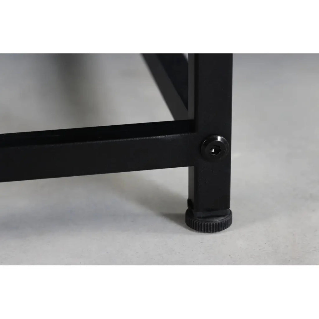 Tavolino basso KORUM quadrato 70 cm nero in acciaio con ripiano di stoccaggio