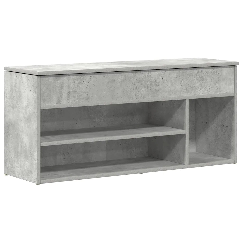Scarpiera-Scaffale per scarpe Grigio Cemento 102x30,5x45 cm in Legno Multistrato