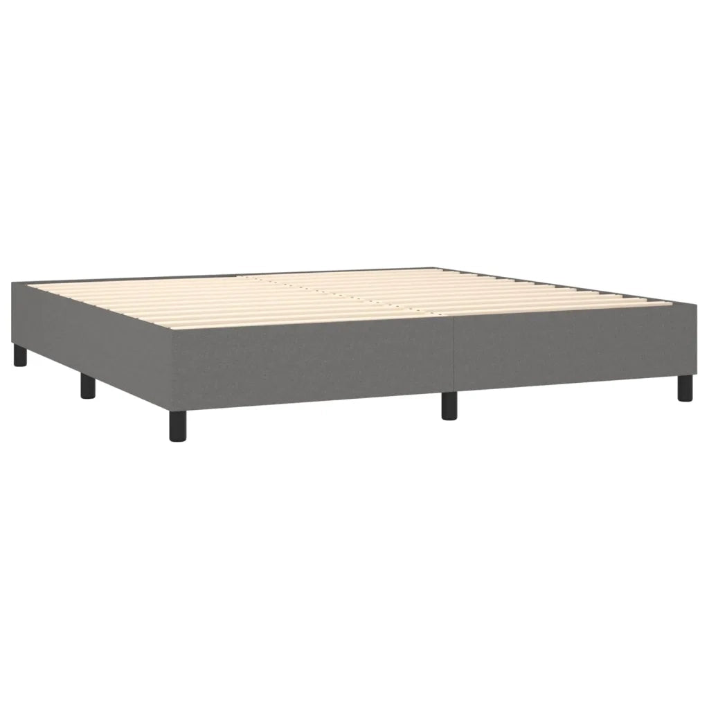 Giroletto a Molle con Materasso Grigio Scuro 200x200 cm Tessuto 3136462