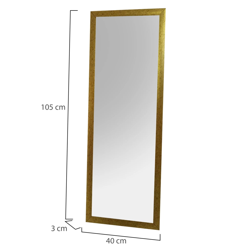 Carimate, Specchio Forma Rettangolare, 40x105h cm oro