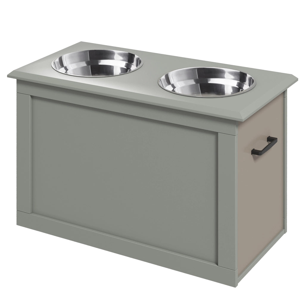 Ciotola per Cane con Alimentatore e Contenitore ¨C Minimal ¨C Grigio 60x30x41 cm