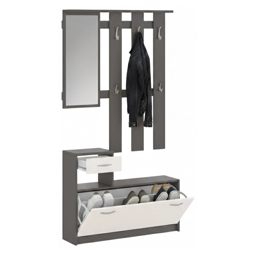 Garolfo, Mobile da Ingresso Specchio Incluso, 25.5x100x190h cm Beige