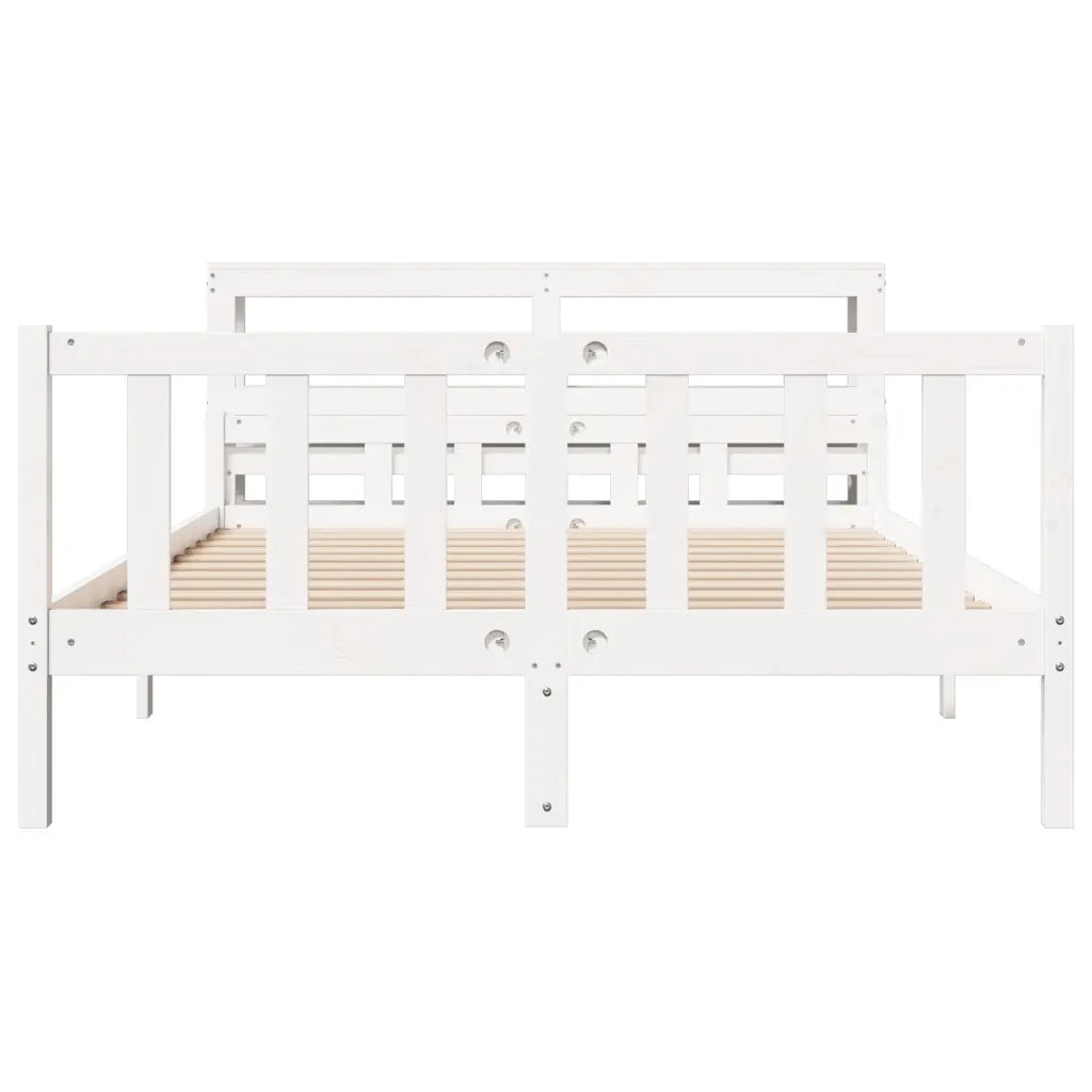 Letto senza Materasso Bianco 150x200 cm Legno Massello di Pino 3305907