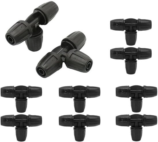Adattatore a 3 vie per irrigazione - Installazione semplice - 8/11 mm - Syste di irrigazione a gocce - Per giardino e agricoltura - 10 pezzi