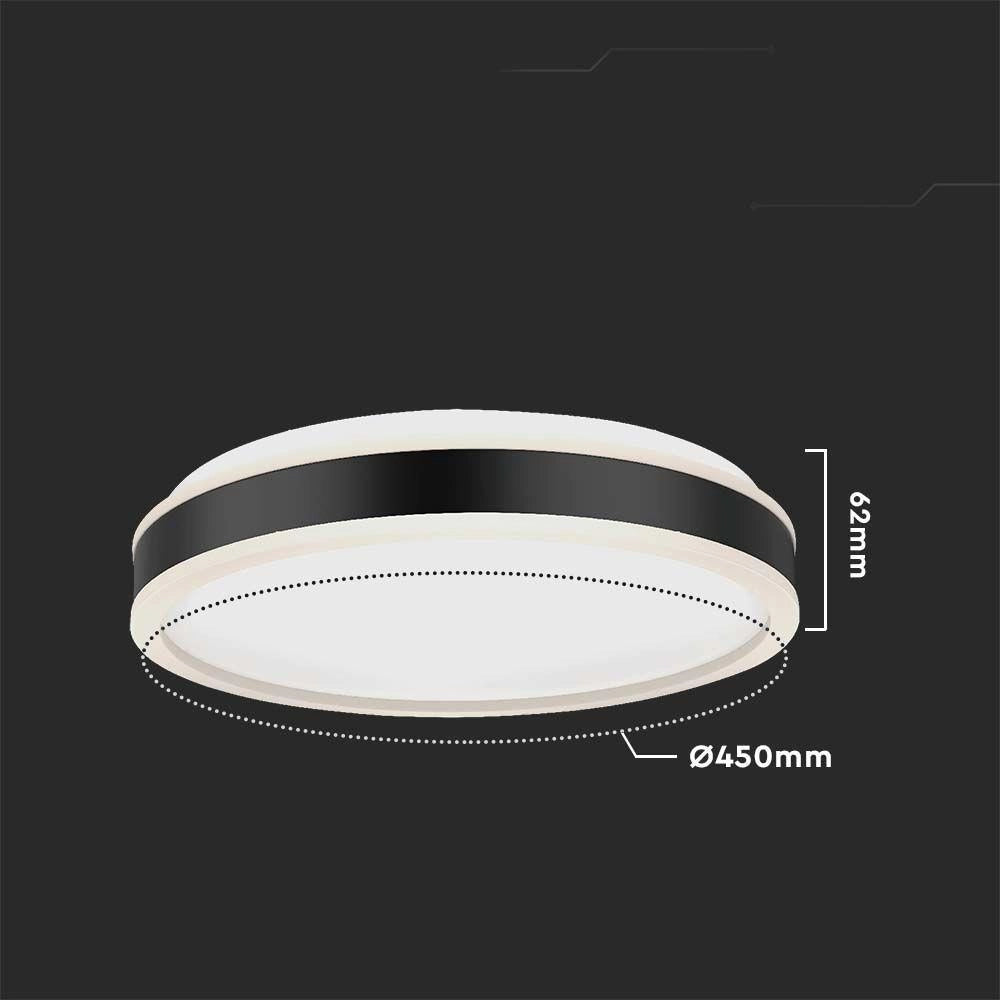 Plafoniera LED V-TAC VT-7780 24W 4000K 2500lm Nero 45cm