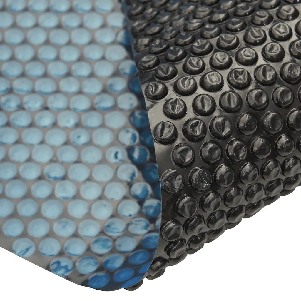 Pellicola Galleggiante Solare PE Piscina 1000x500 cm Nero e Blu 92970