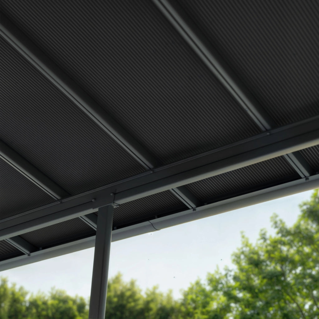 Canopia Sierra Cabrio Pergola Addossata in Alluminio 3X3 m Struttura grigia / Pannelli grigio opaco