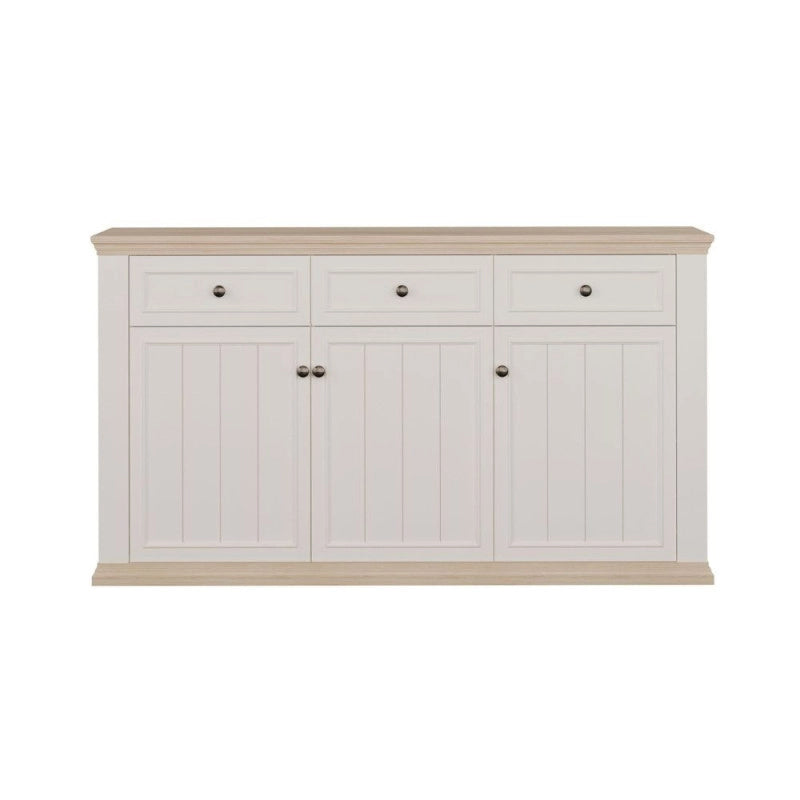 Madia Essenza con 3 cassetti e 3 ante in stile classico colore bianco e rovere