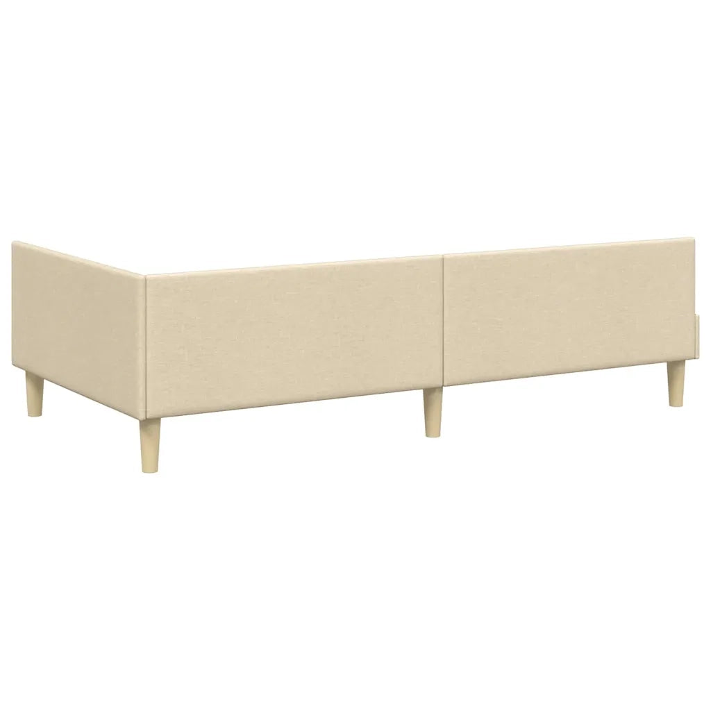 Struttura Letto Angolare con Materasso 2 pcs Crema Tessuto 3393659