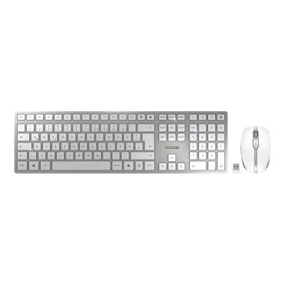 Cherry dw 9100 slim tastiera mouse incluso universale rf senza fili + bluetooth qwertz tedesco argento - 150821