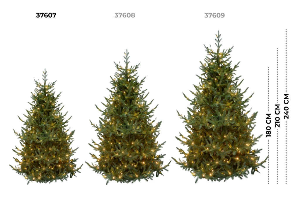 Albero di Natale Artificiale Verde Le Stelle Sestriere H 180cm x L 145cm Super Folto con 400 Luci Led + 20 Luci Flash Incorporate 1972 Rami