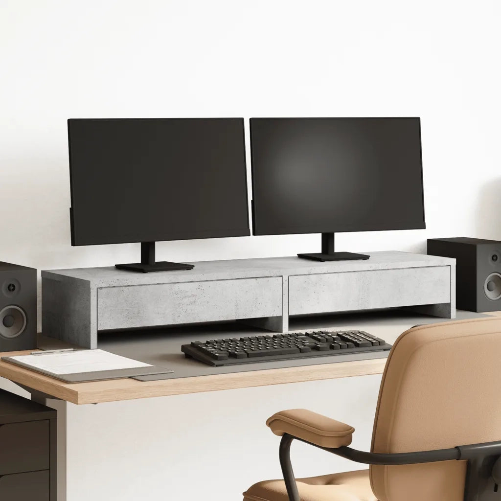 Supporto Monitor con Cassetti Grigio 100x27x15 cm in Truciolato CFW1191392