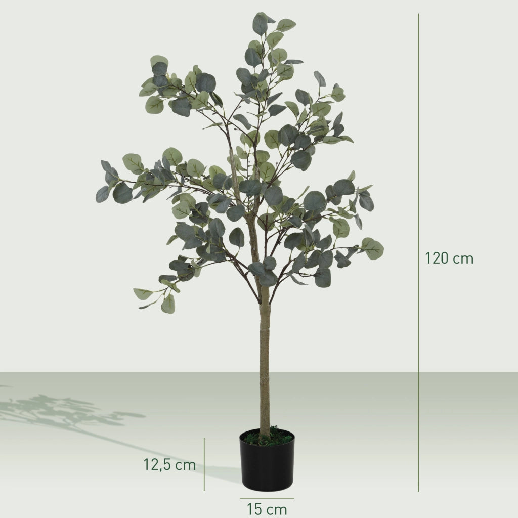Pianta Artificiale Eucaliptus 120 cm in Vaso per Interni Verde ¨C zephmum ¨C Verde Sintetico