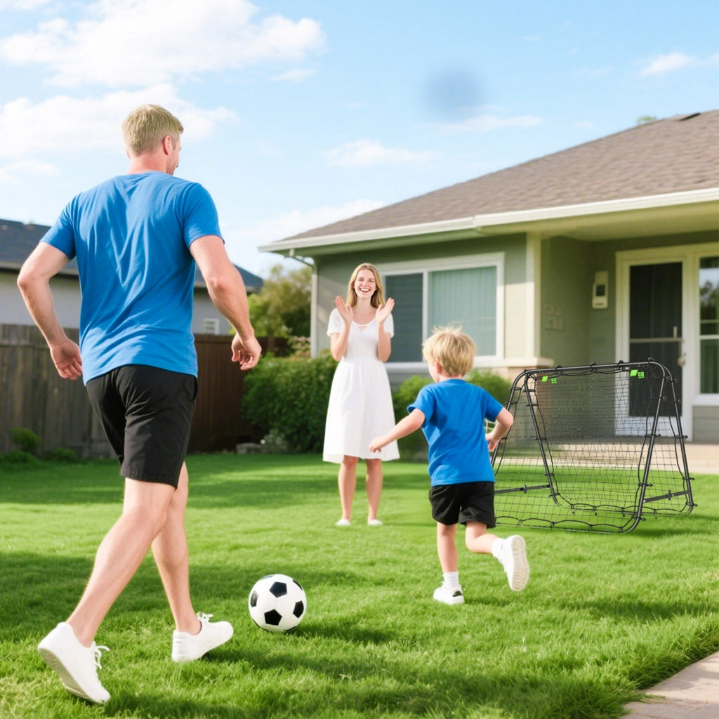 Rete Rimbalzo Pieghevole Angolo Regolabile Allenamento Calcio Baseball Tennis ¨C Xylo ¨C 100x95x90 cm Nero