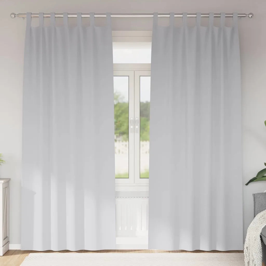 Tende Oscuranti | Tende Blackout con Anelli 2 pz Grigio Chiaro 260 x 140 cm
